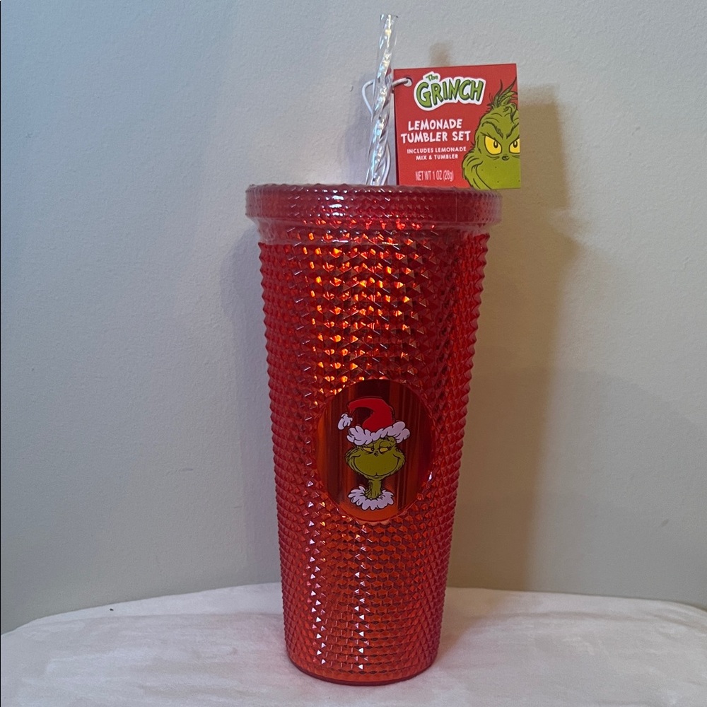 Grinch Holiday Studded Cup + Straw & Lemonade‎ Packet - NWT/Sealed